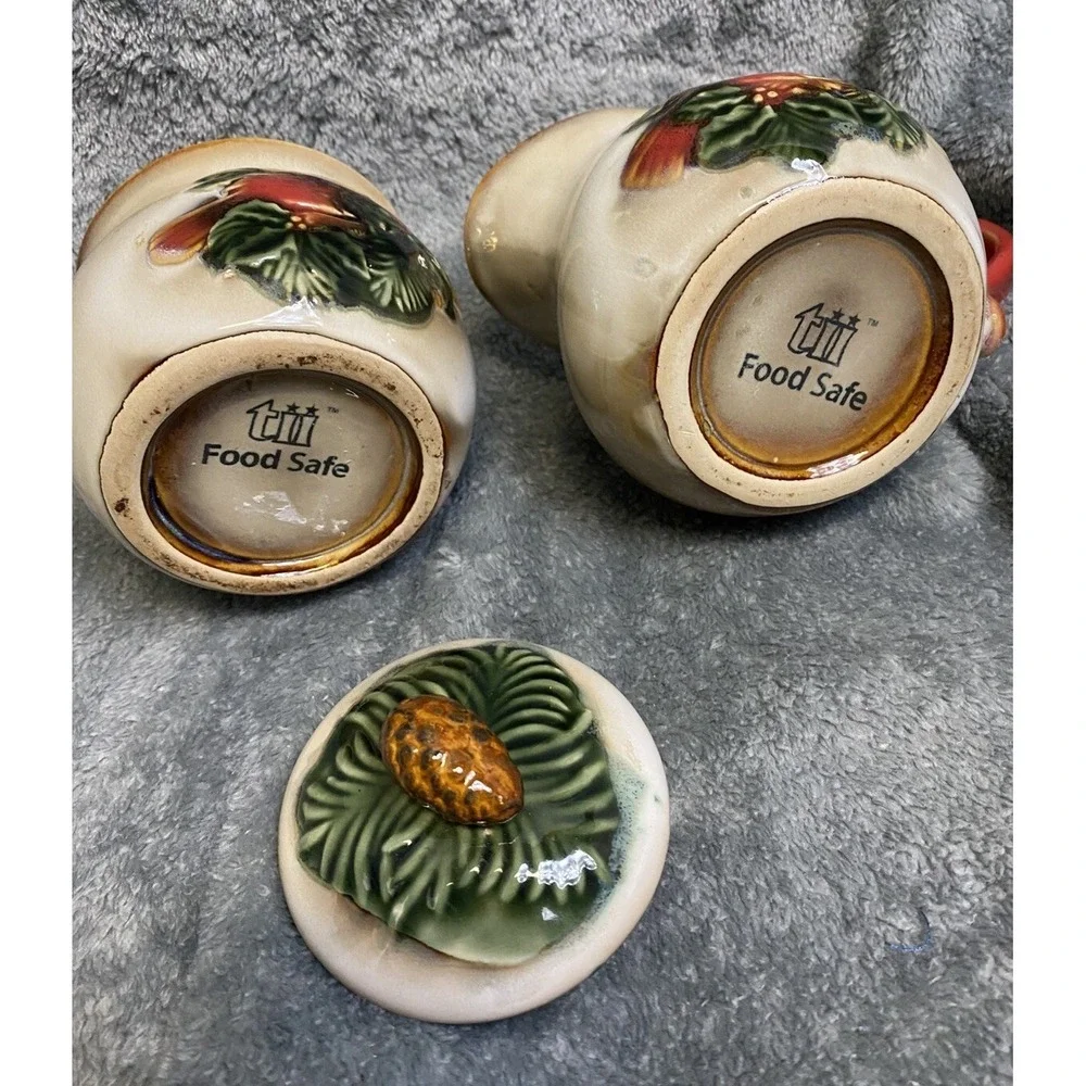 Tii Collection Sugar Bowl And Creamer Cardinal Holly Christmas Collection